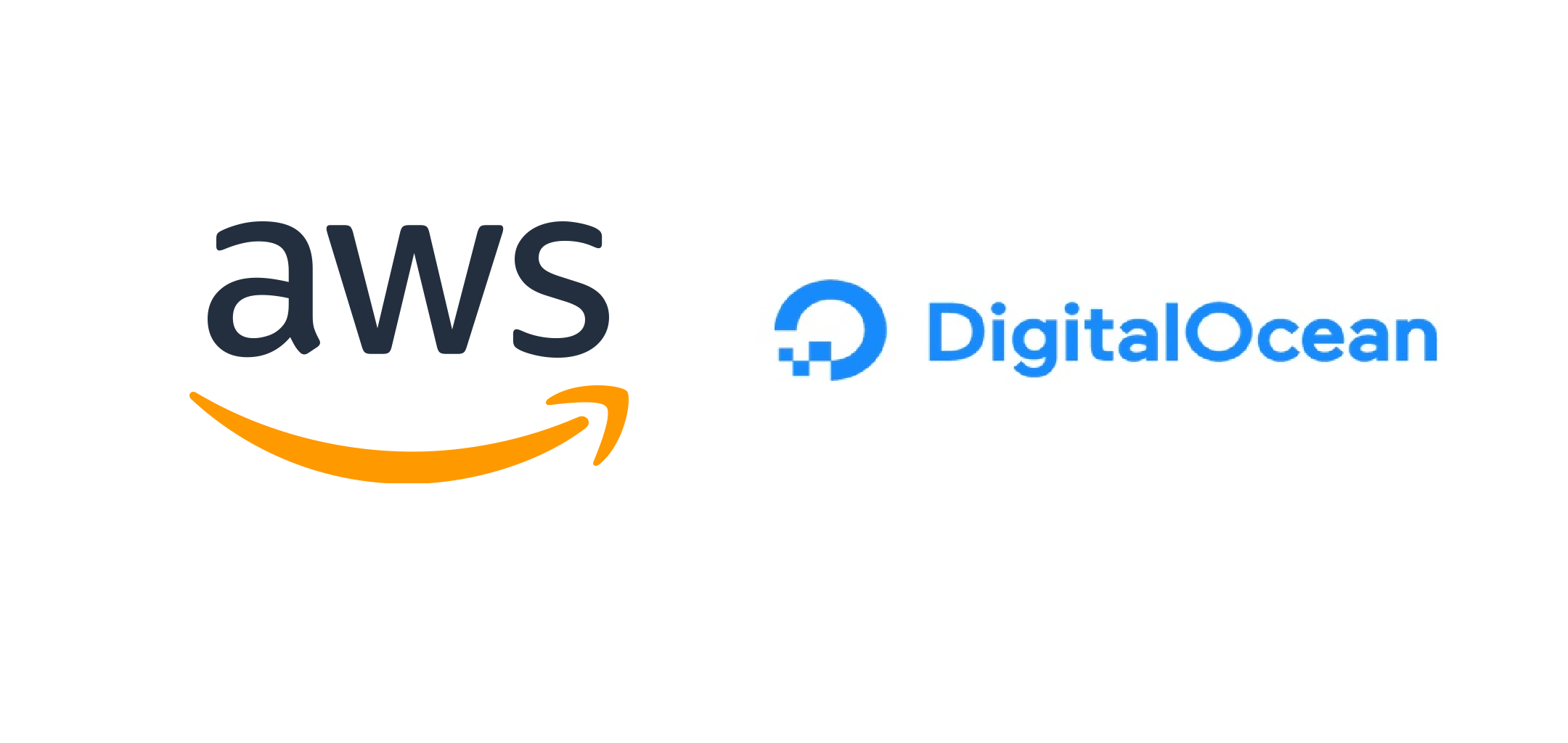 Image of AWS logo and Digital Ocean logo, side by side.