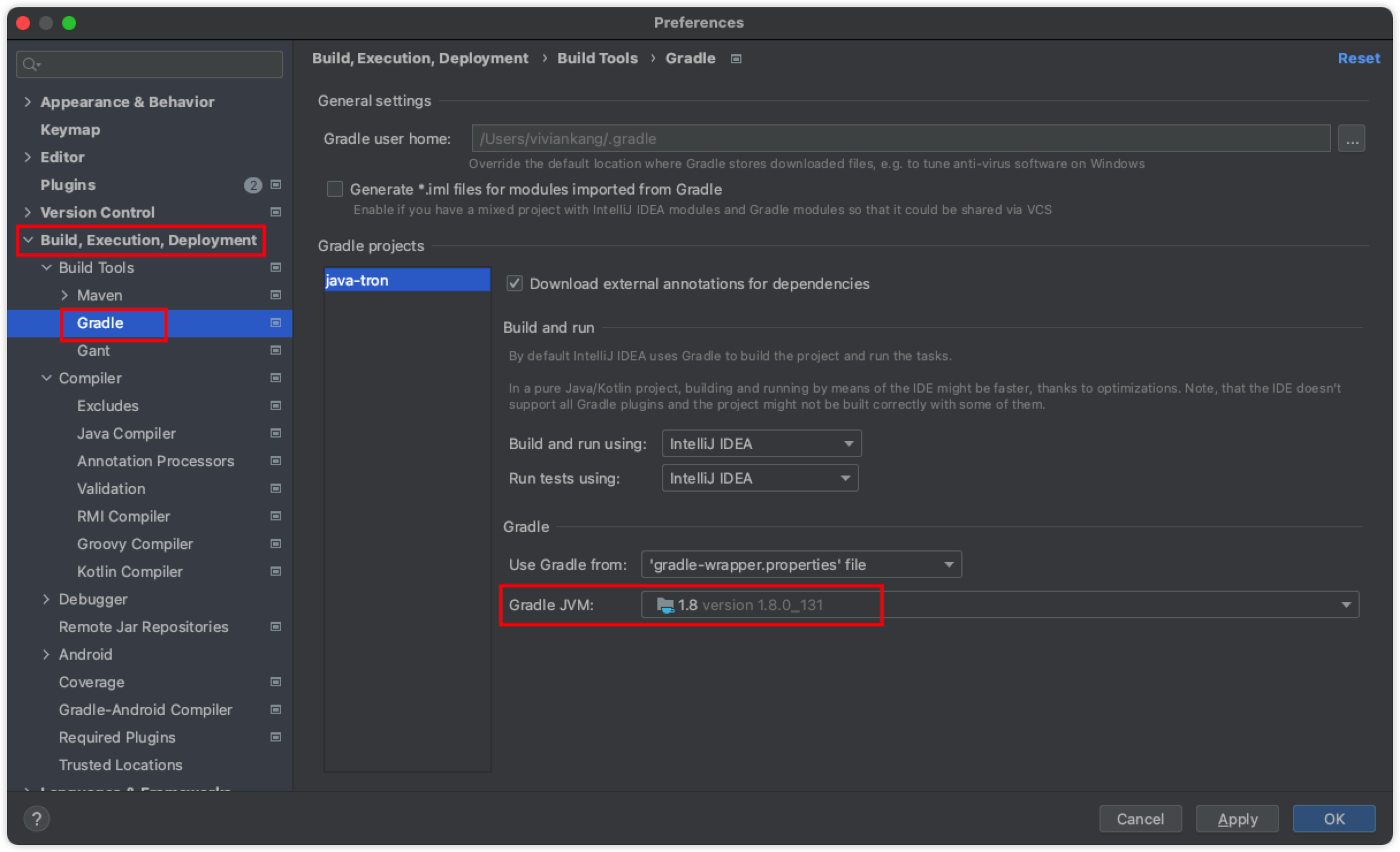 Configure The IDE Java Tron