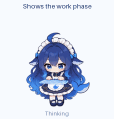 Shows the work phase