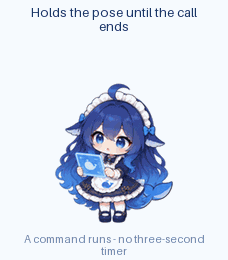 Holds the pose until the call ends