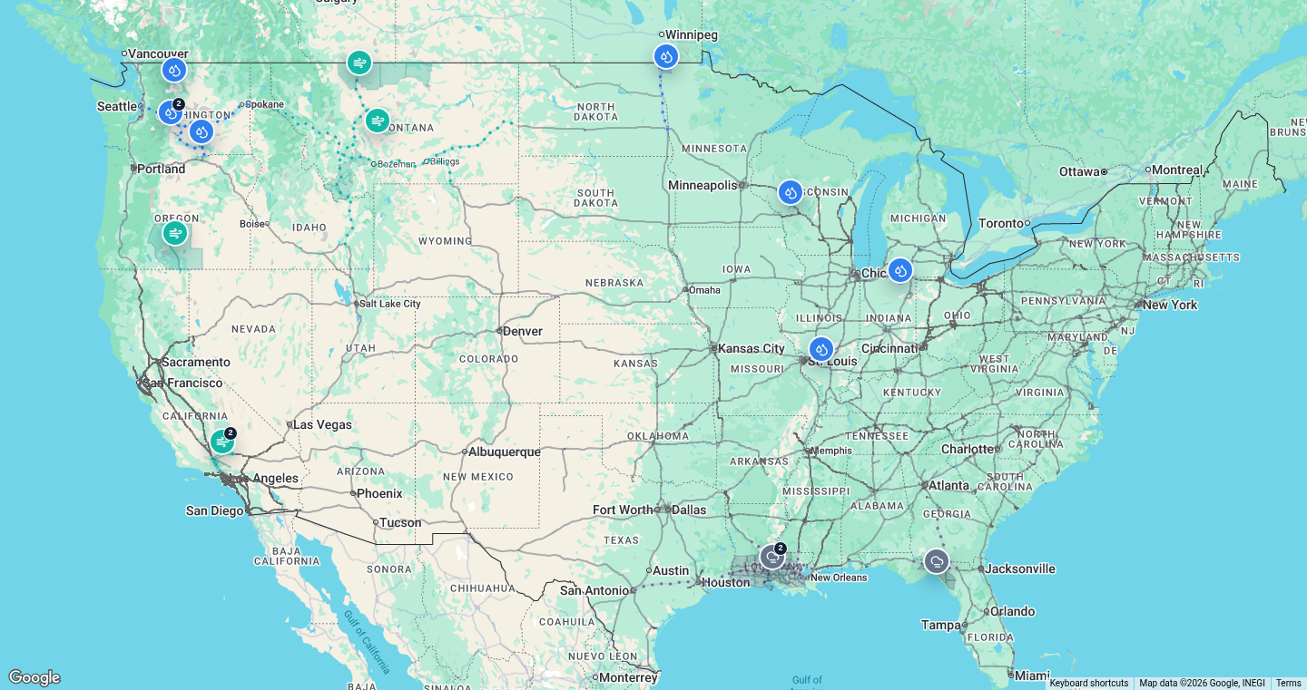 U.S. freight weather impact map