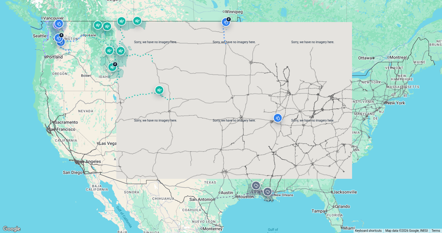 U.S. freight weather impact map
