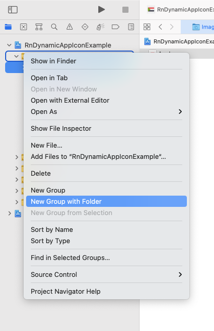 iOS, Create New Group with Folder selection
