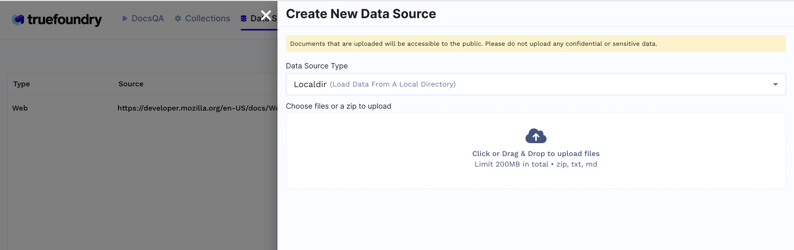 Adding a datasource in Cognita UI
