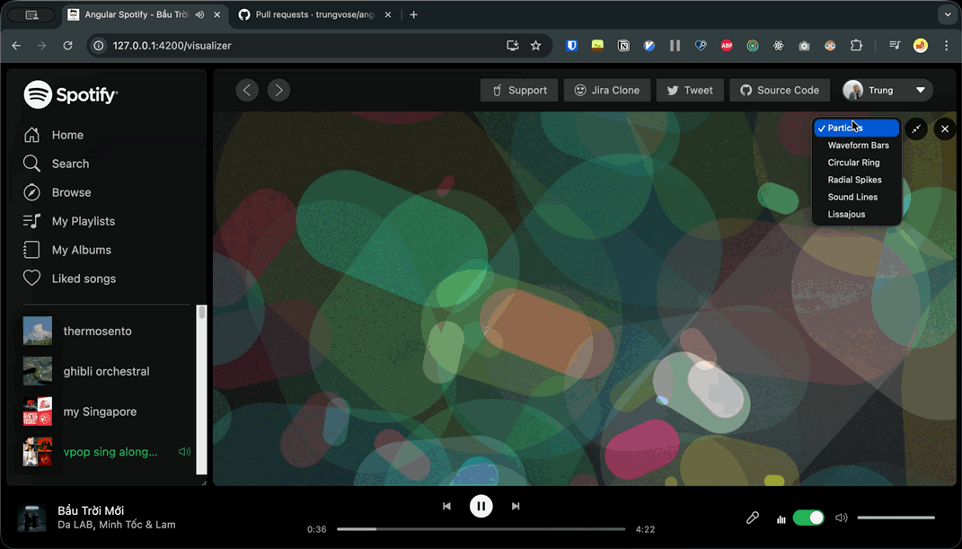 Angular Spotify Visualization Selection