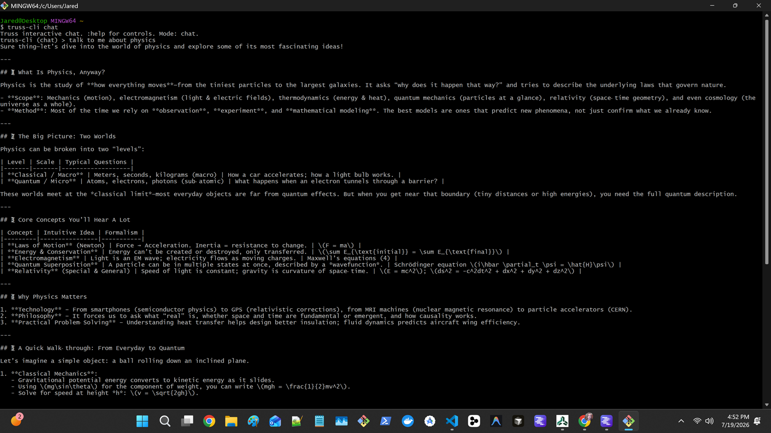 Truss CLI running in a terminal