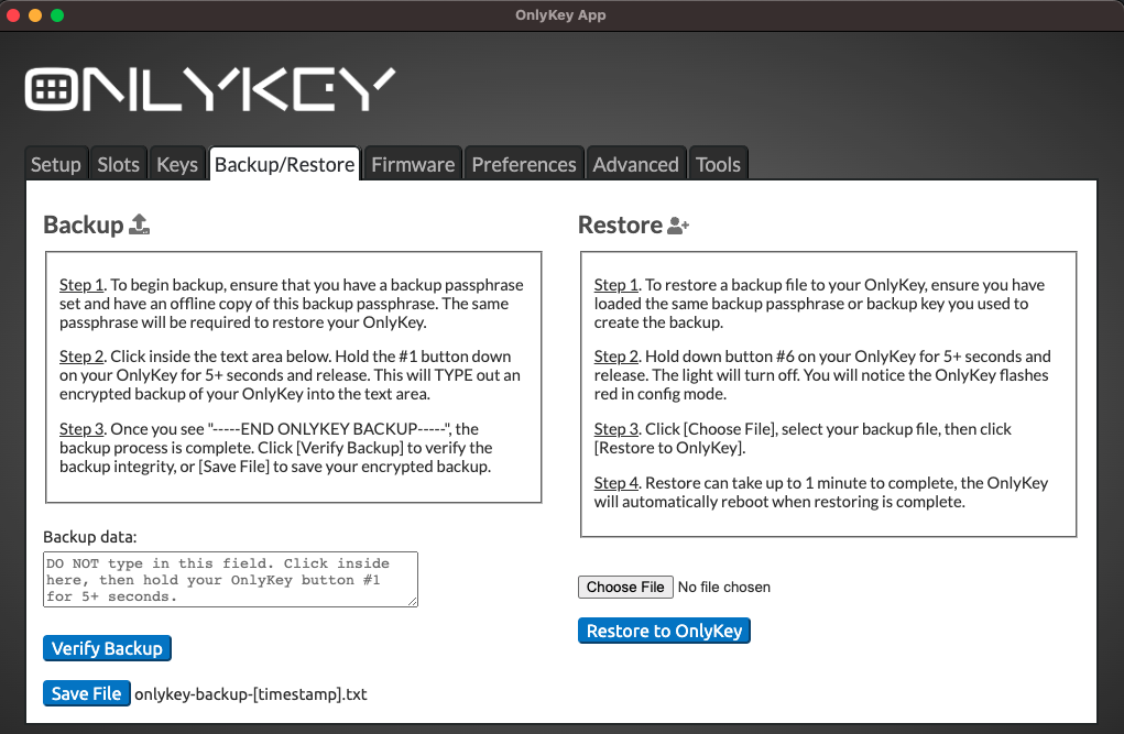 How-To: OnlyKey Backup