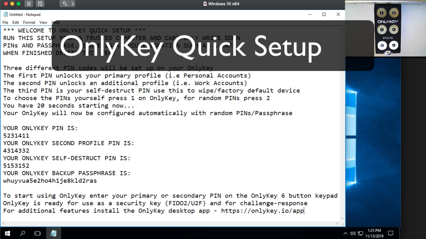 How-To:  Setting up OnlyKey with Quick Setup