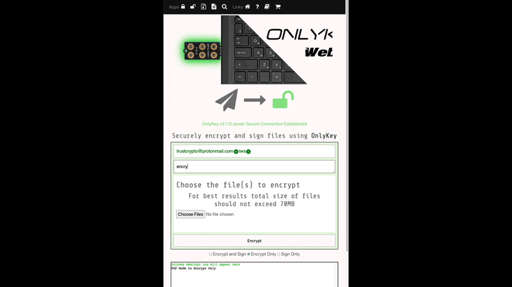 Demo: OnlyKey WebCrypt 3.0 - Now Supporting Multiple Recipients and ProtonMail