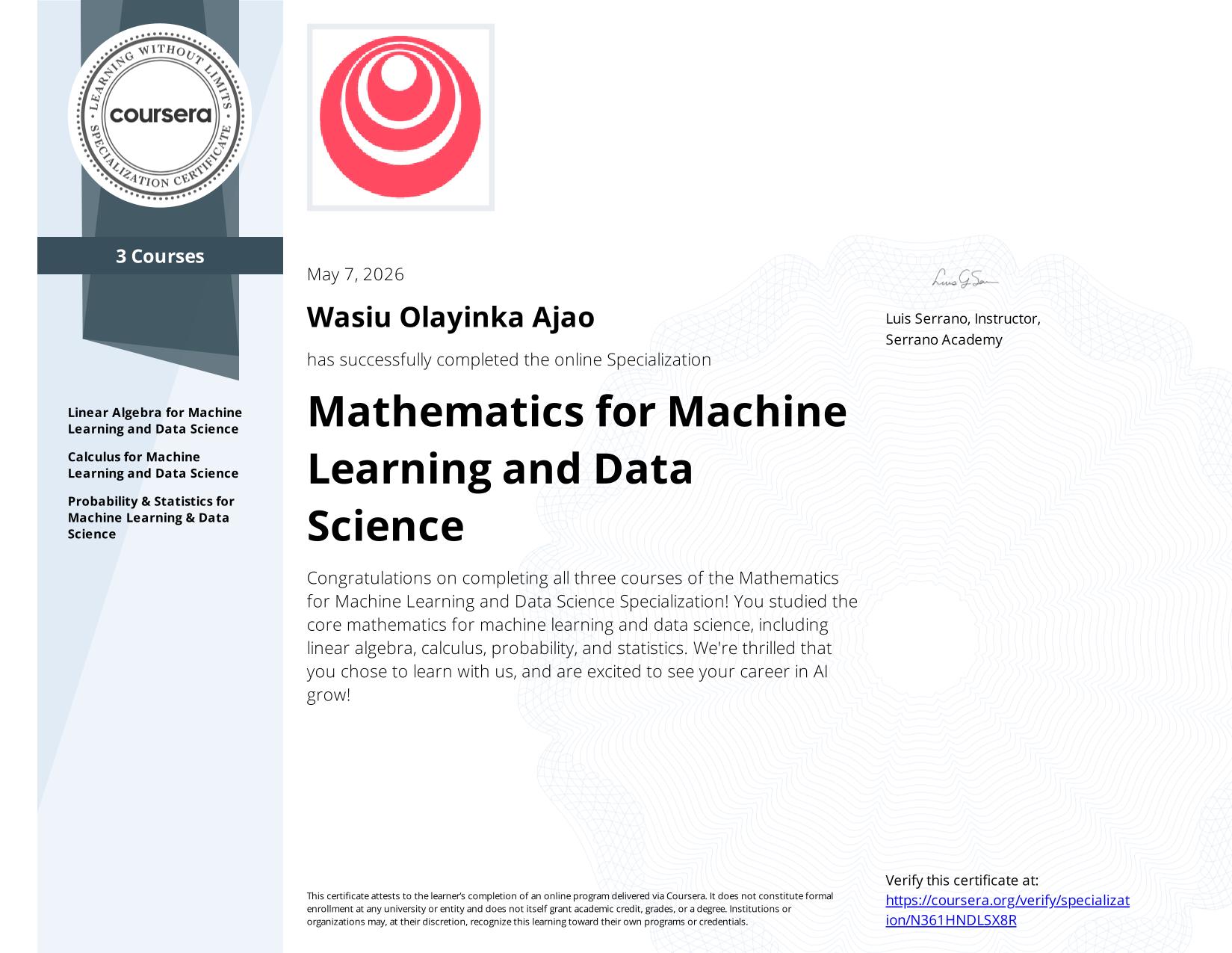Mathematics for Machine Learning and Data Science - Certificate.jpeg