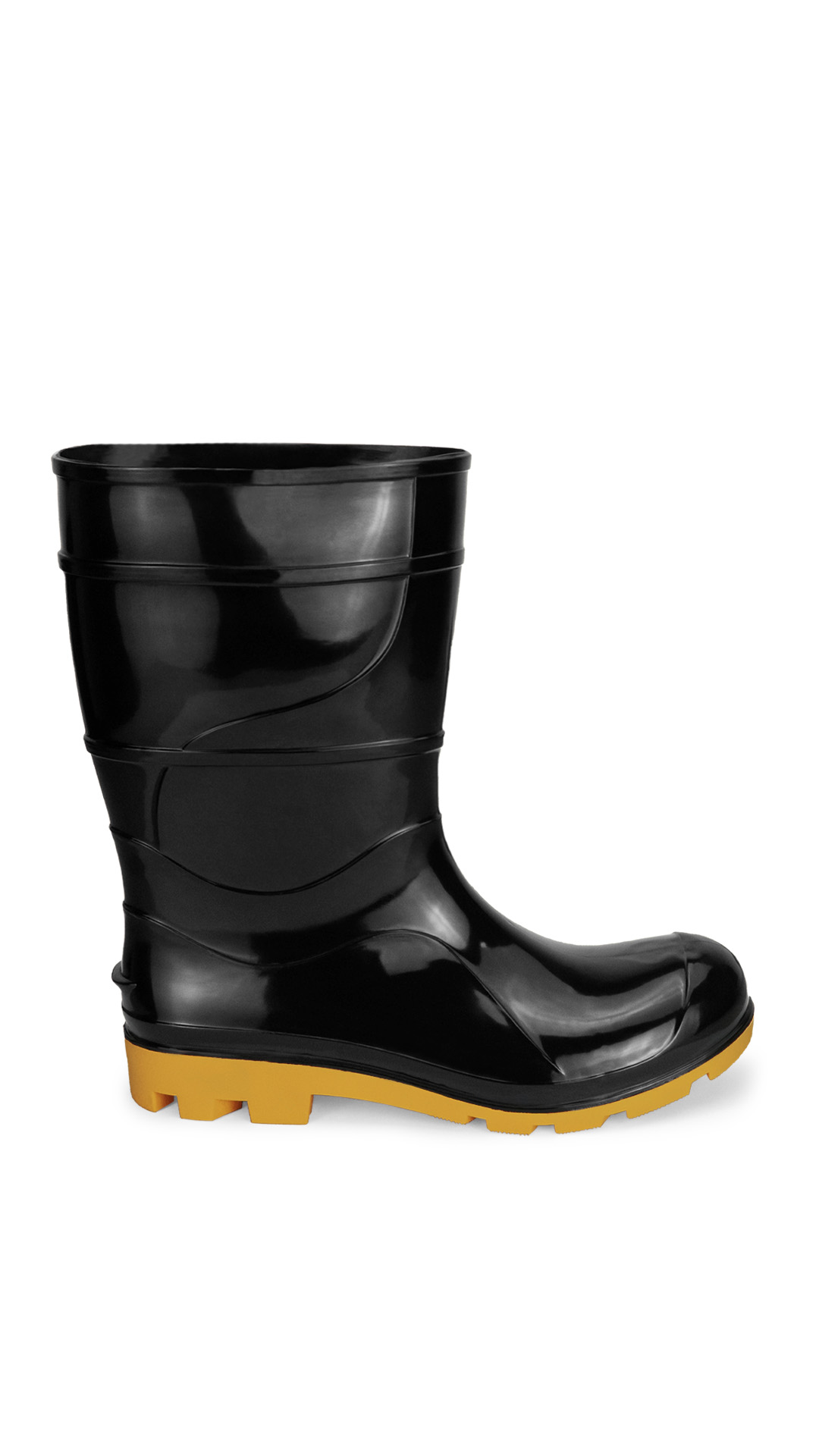 208 BOTA PVC PRETA CANO MÉDIO