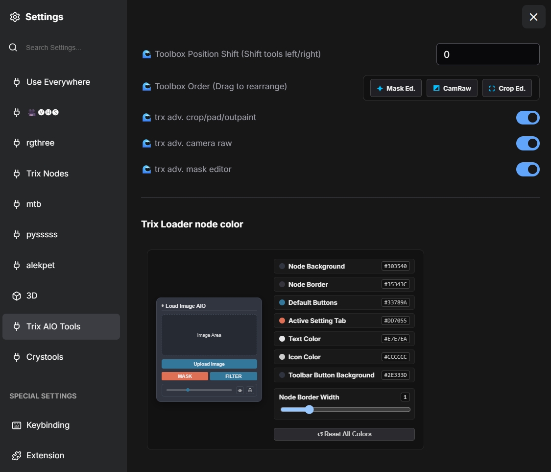Settings Panel