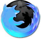 Firefox Icon in ice-colors with a dark planet