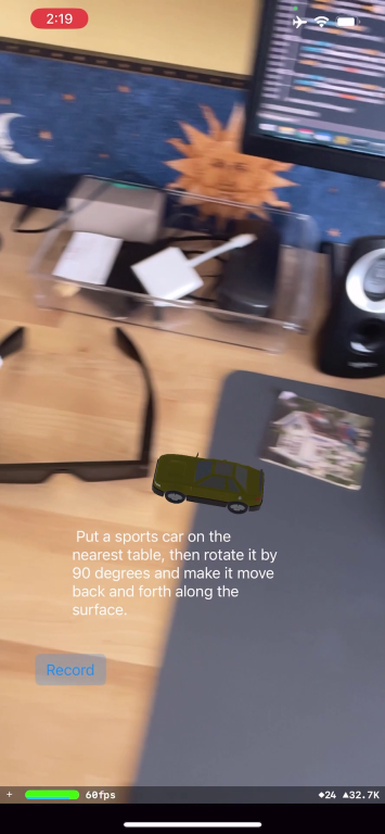 A frog placed using ChatARKit