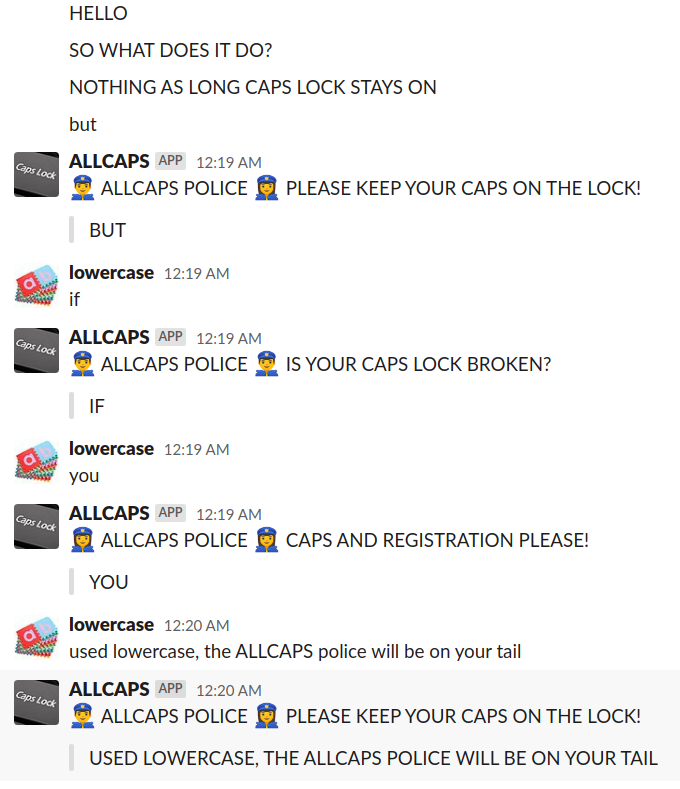 ALLCAPS IN ACTION