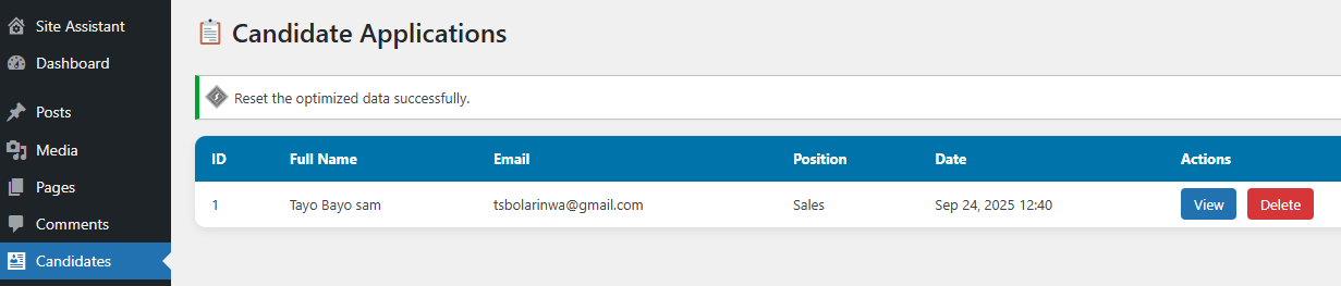 Message Dashboard Overview