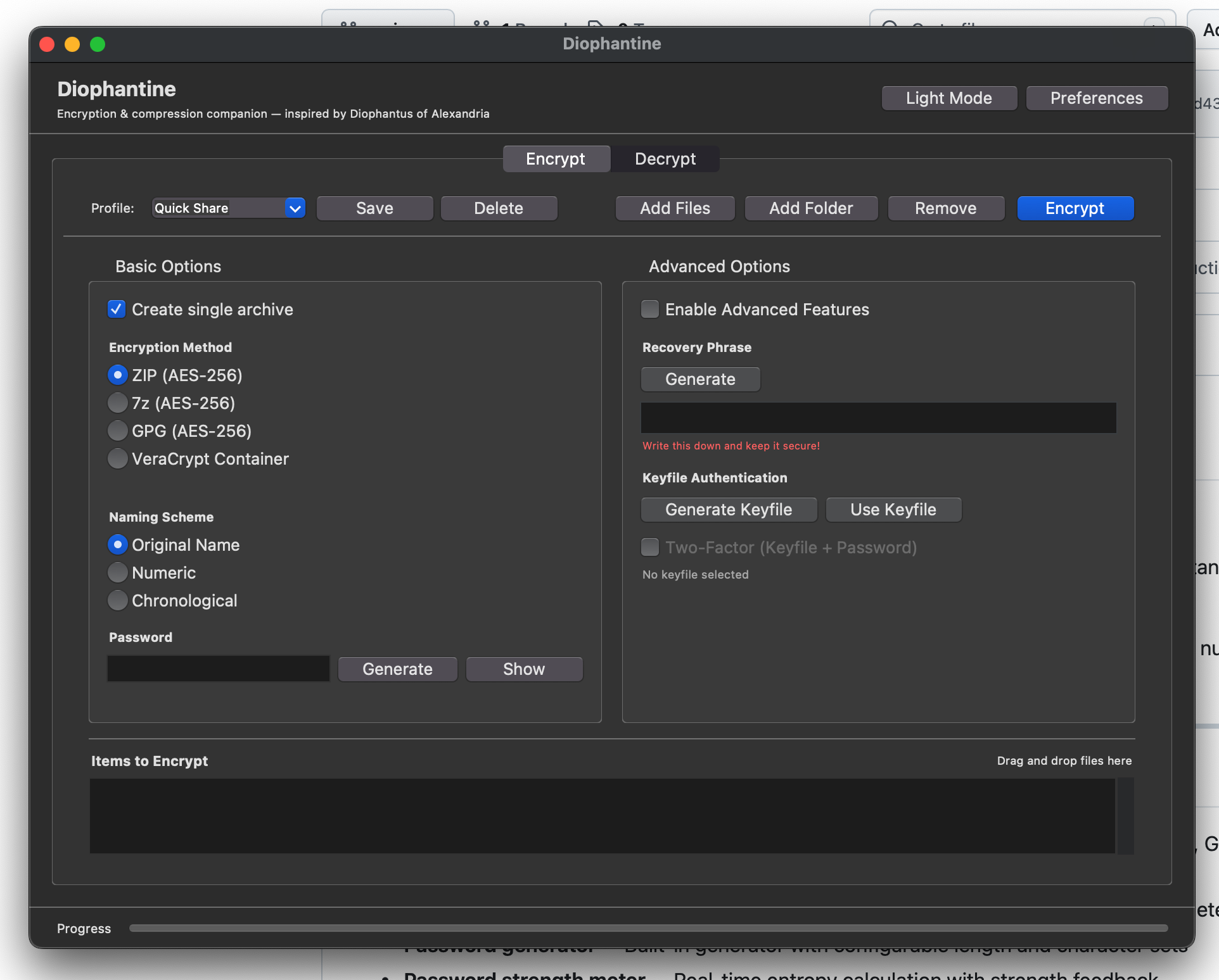 The Diophantine encryption and compression companion interface