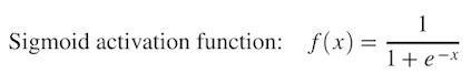 sigmoid activation function