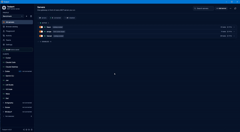Conduit demo: add a server, connect it to every AI tool, and the agent uses it