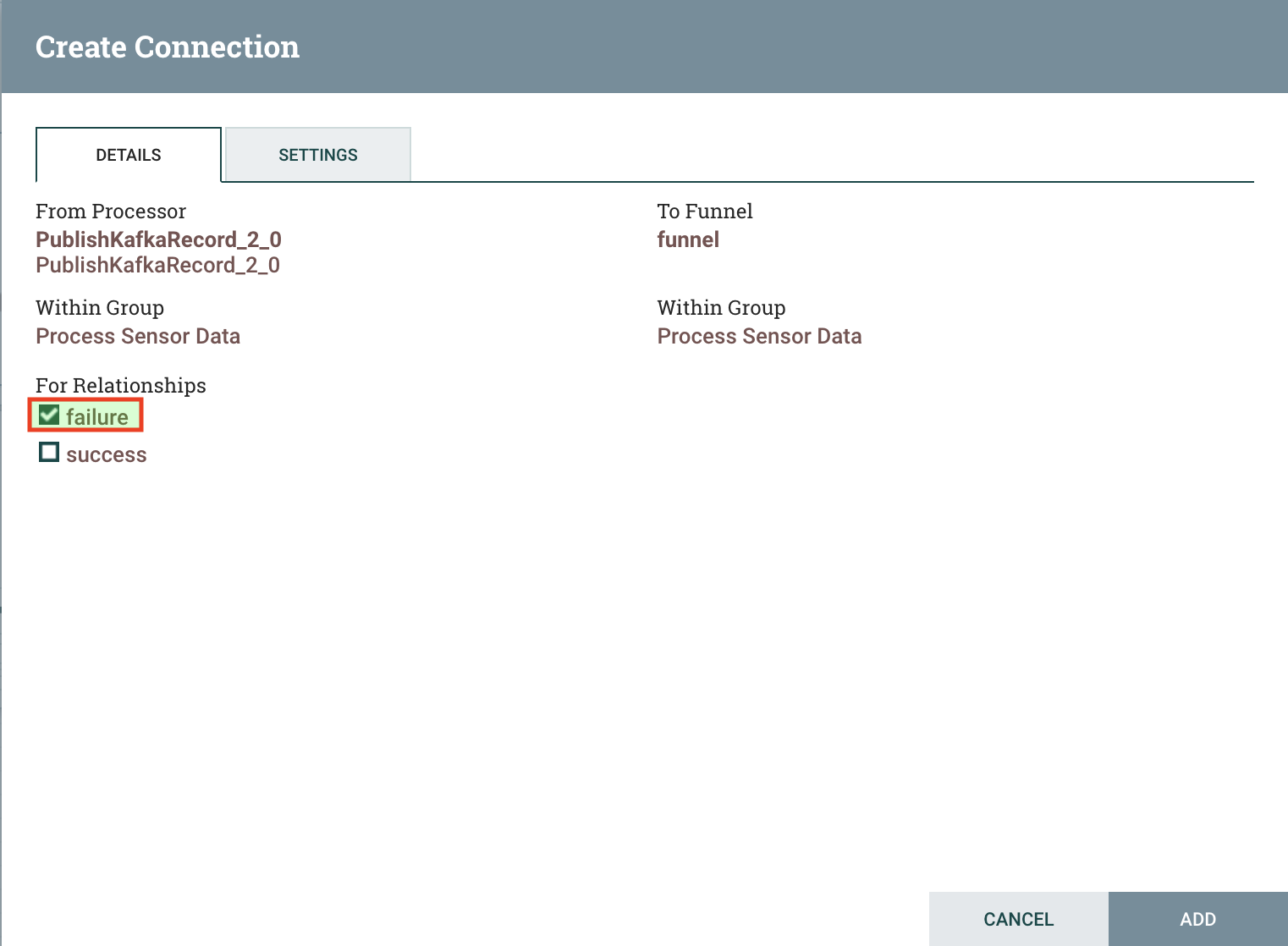 add kafka failure connection