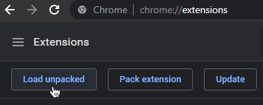 Load unpacked extension