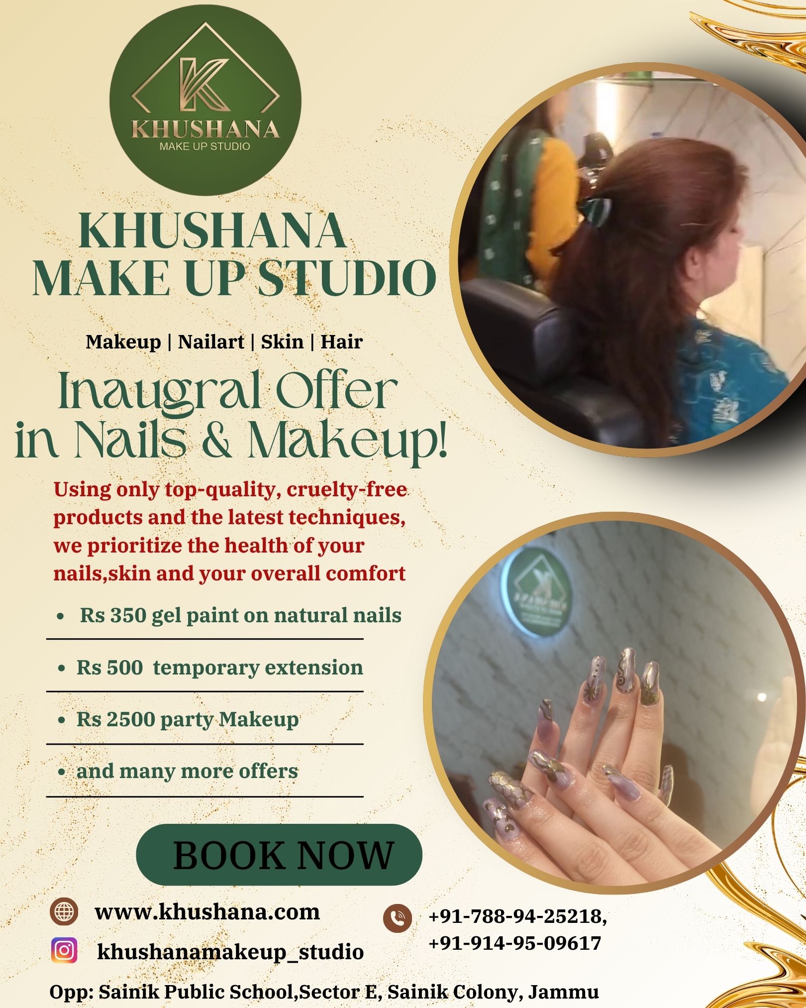 Khushana Makeup Studio Jammu Inaugural Launch Promotional Offer