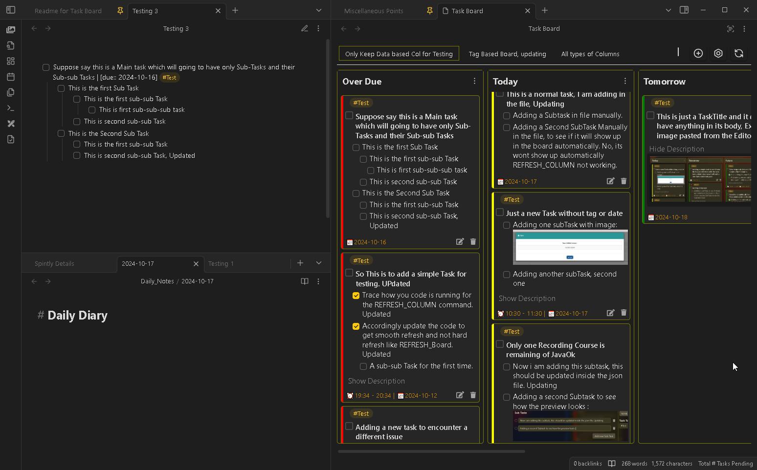 Real-Time changes for marking task complete