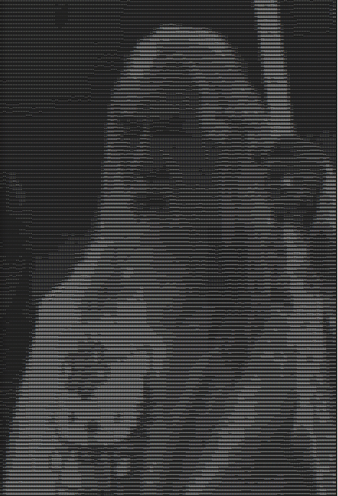 Ascii generated image of Gandalf