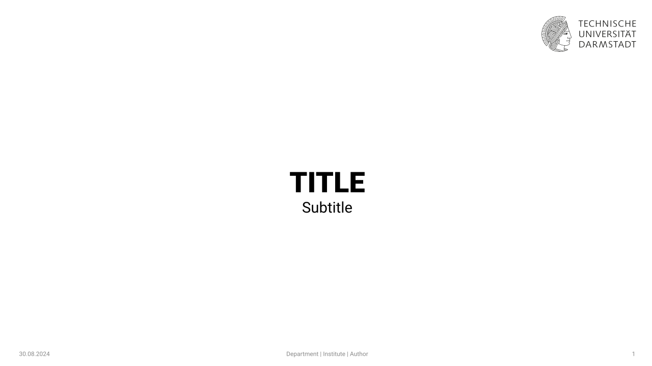 An exemplary tudabeamer title slide