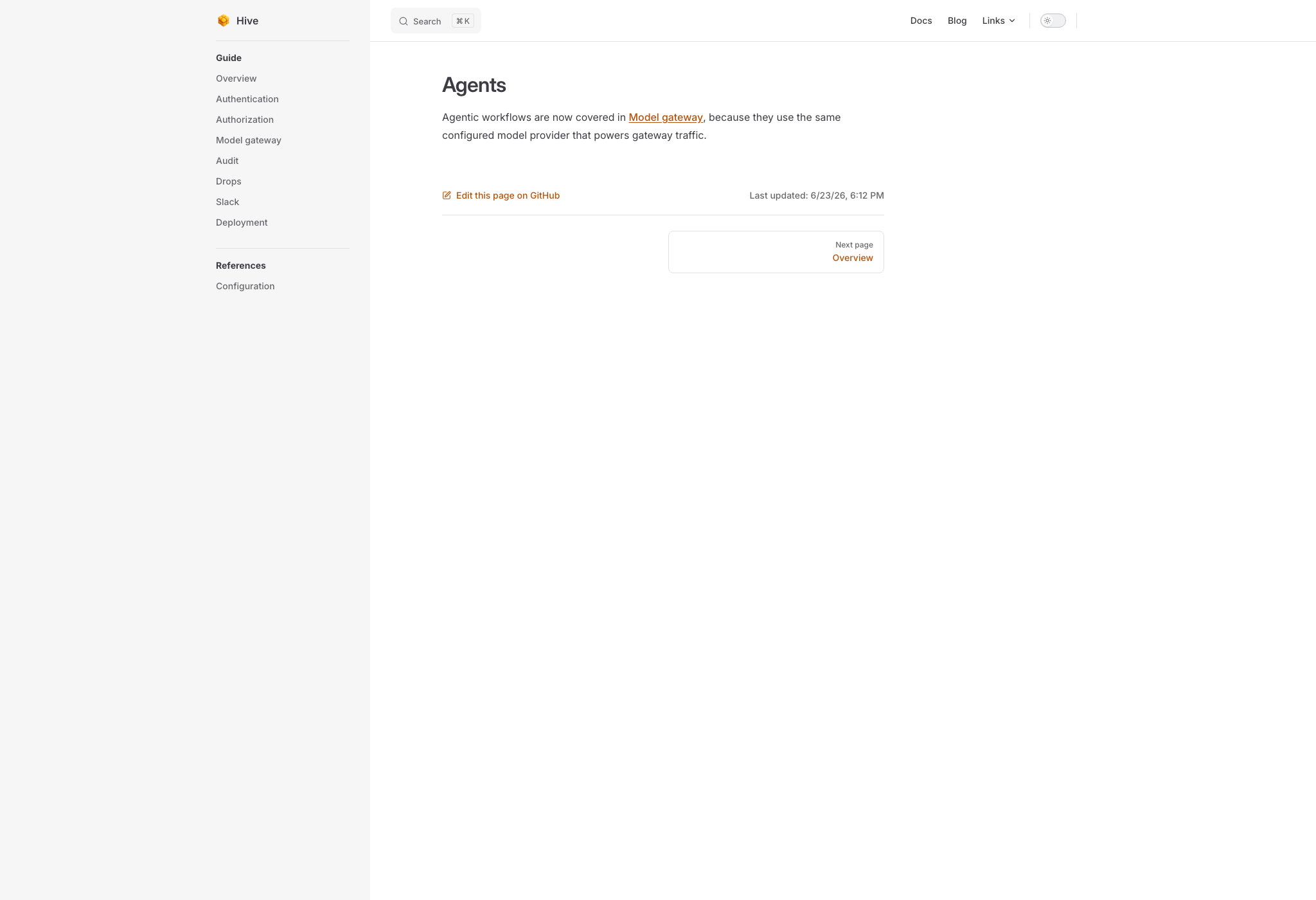 Agents redirect page