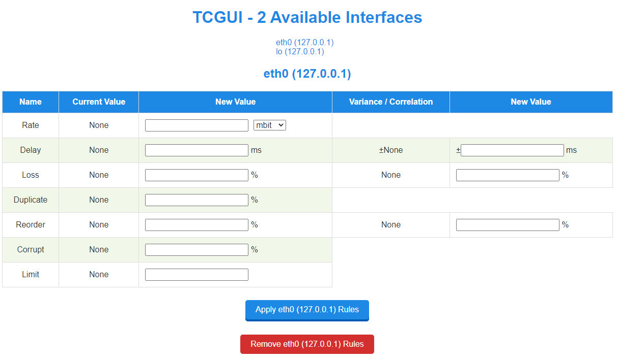 tcgui screenshot