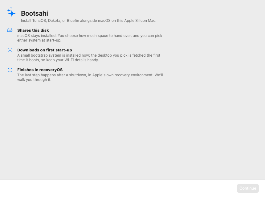 Welcome screen