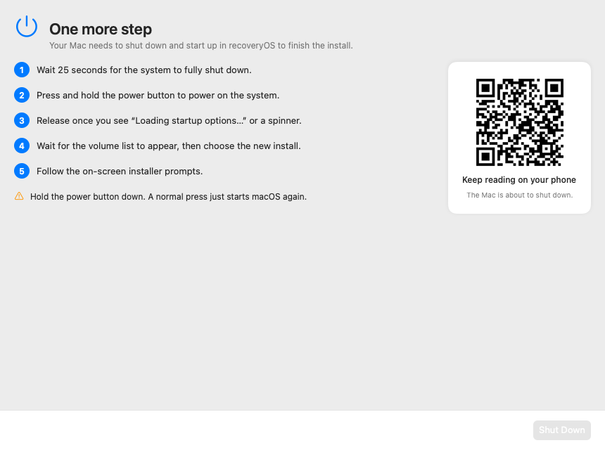 recoveryOS walkthrough
