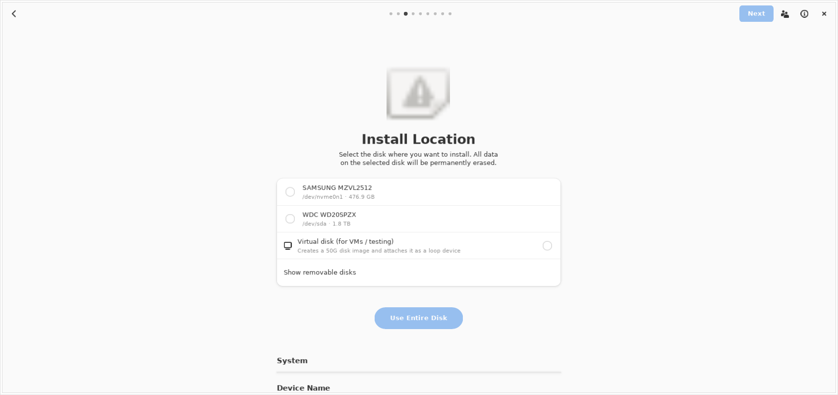 Install location