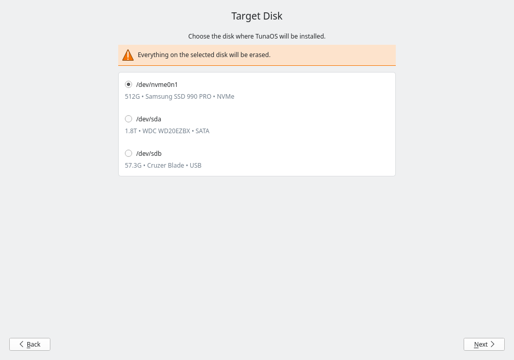 Target disk