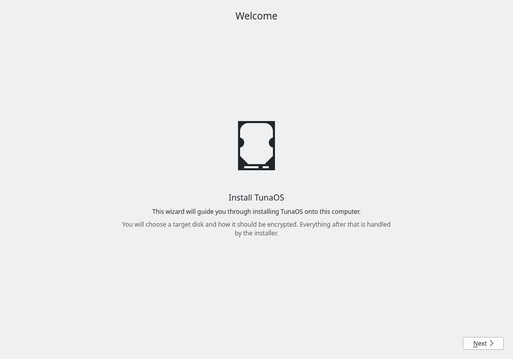 The TunaOS KDE installer, step by step