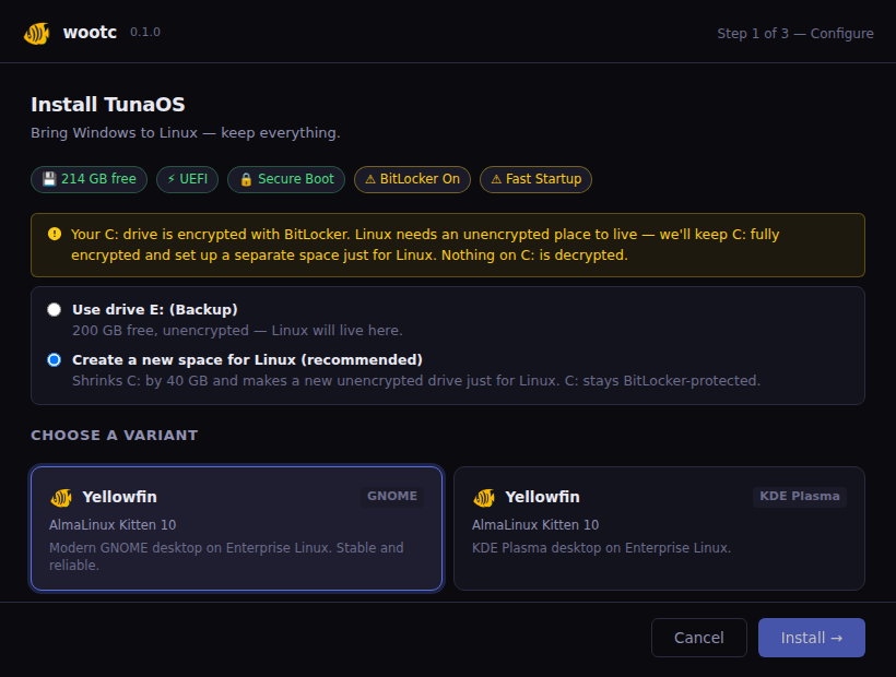 BitLocker chooser