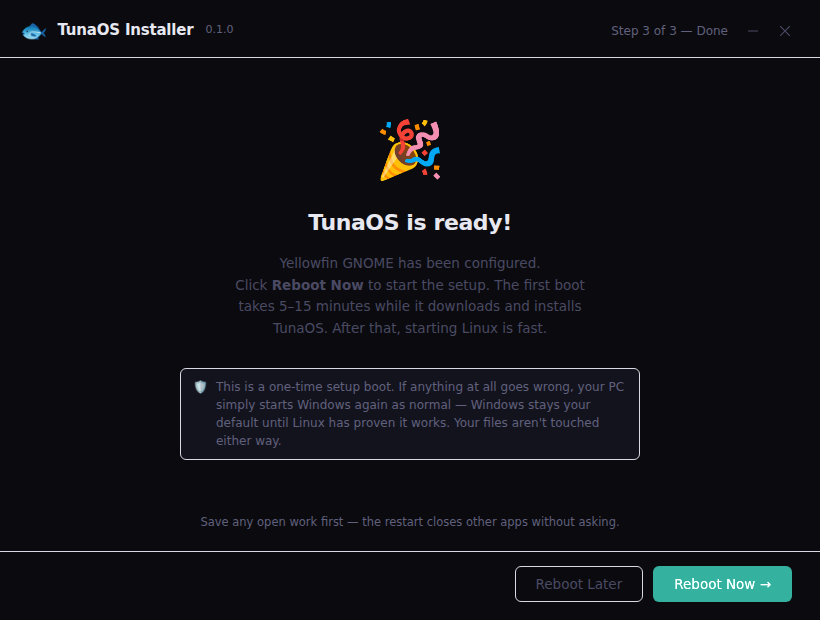 TunaOS done
