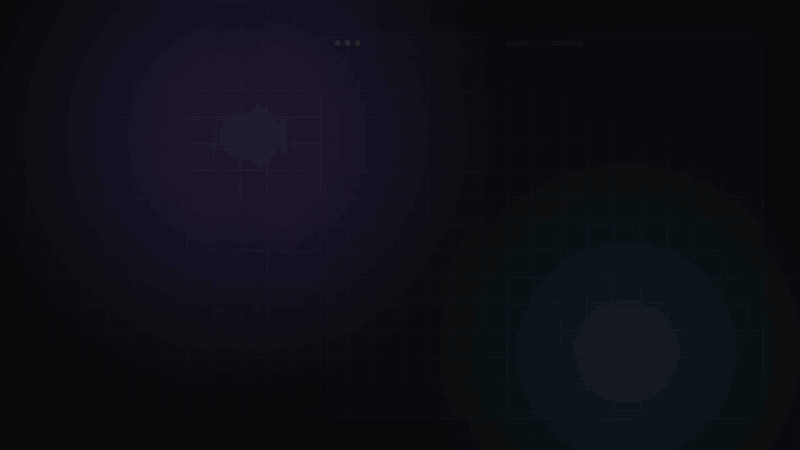 An agent calls tunr_deploy; the build streams and the app goes live at https://standup.tunr.sh