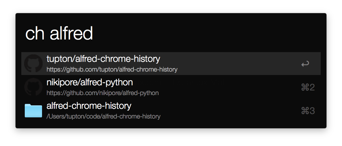 alfred chrome history workflow