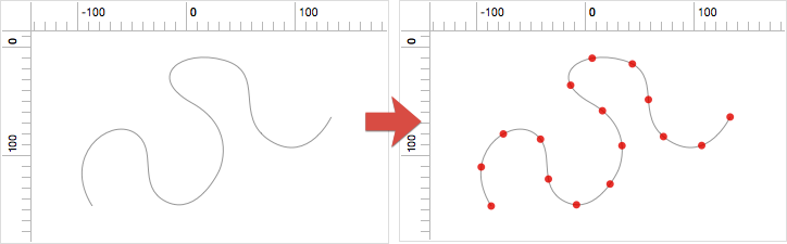 Ge points coords along shape path