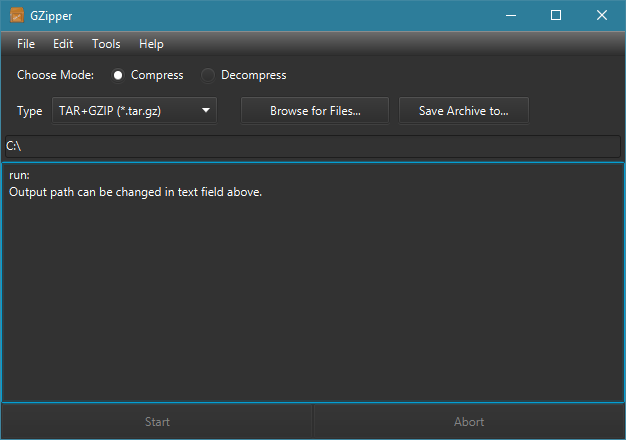 Main view with enabled dark theme.