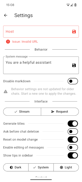 set host dialog