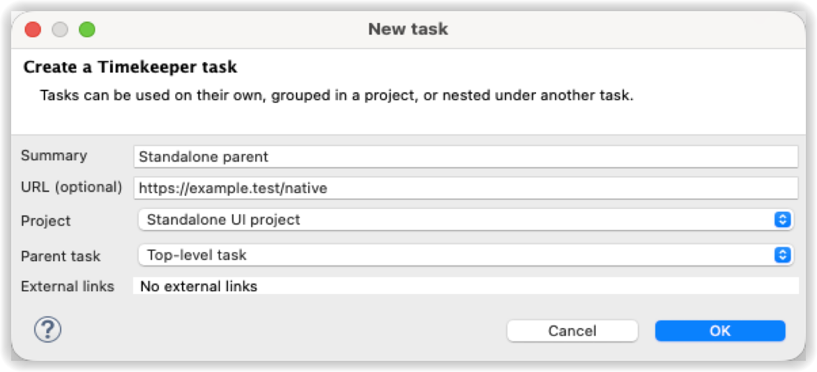 Creating a task