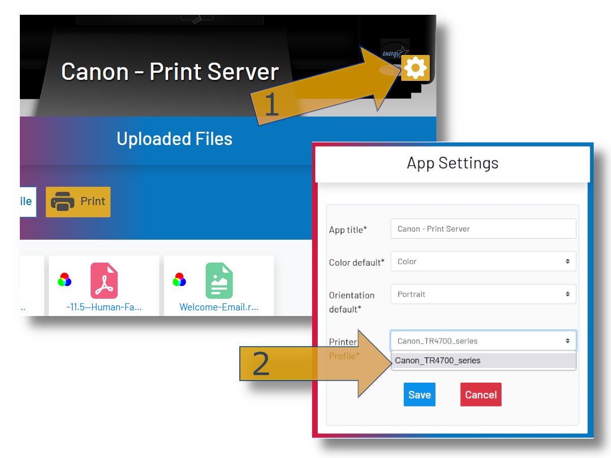 Configuring printer profile