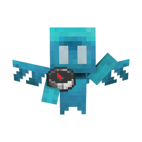 Allay from Minecraft holding a compass and waving with their other hand at the viewer