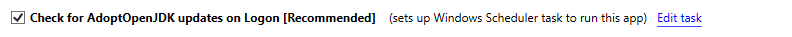 Check for AdoptOpenJDK updates on Logon