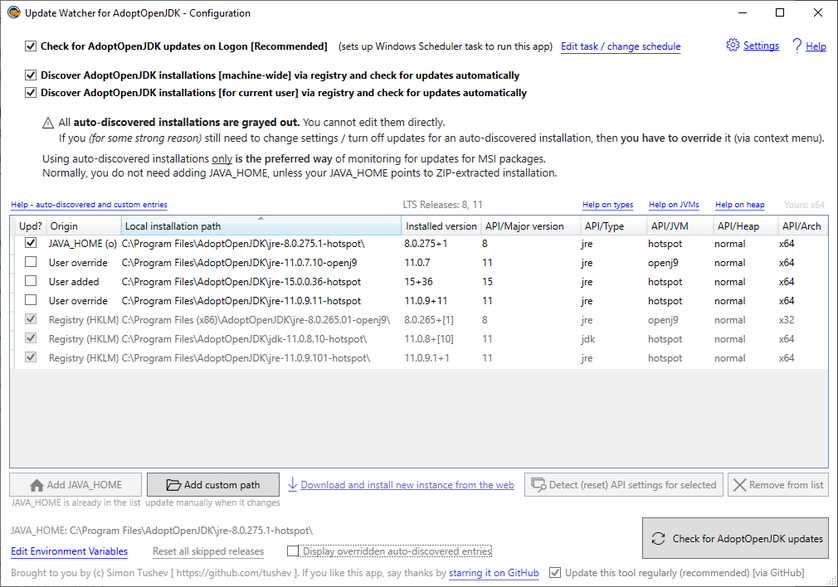 Config Dialog