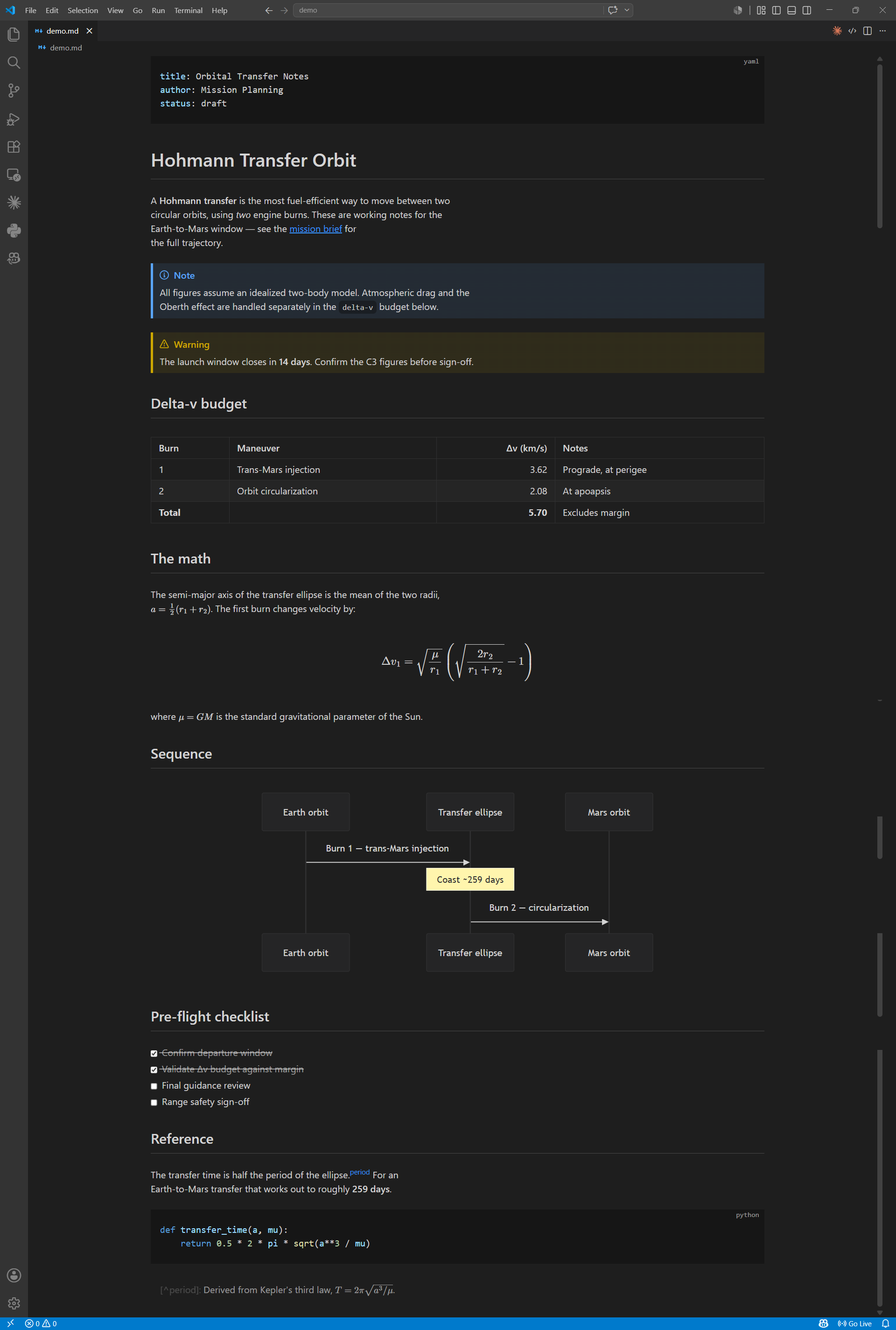 Tables, math, and callouts in Plainmark