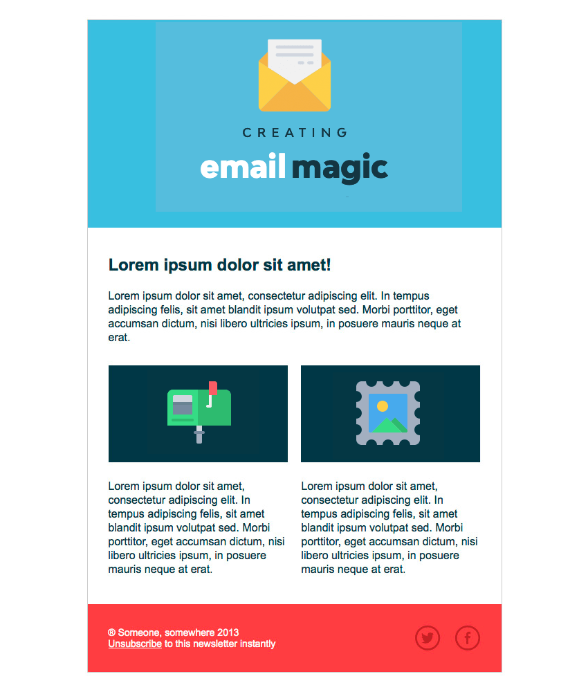 final result for email template